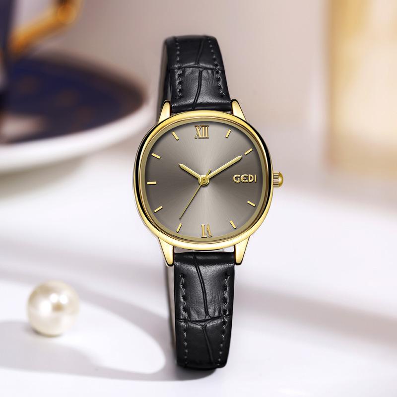 Premium Fritillary Plate Quartz Women'S Watch Fashion Versatile Leather Watch Women'S Simple Niche Waterproof Watch