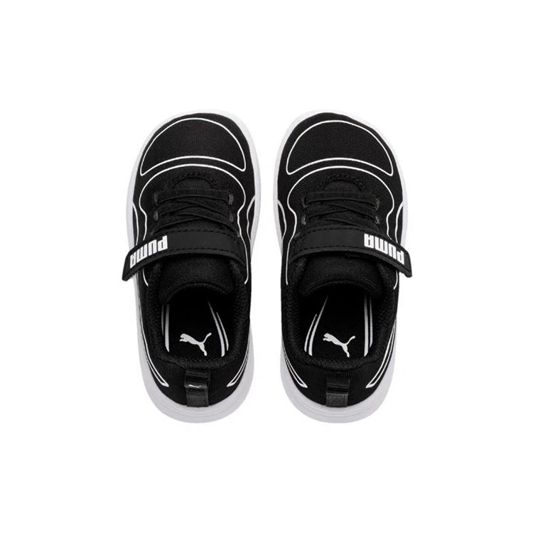 Puma Kali V Low Top Walking Shoes Baby Shoes Black White 367768-01