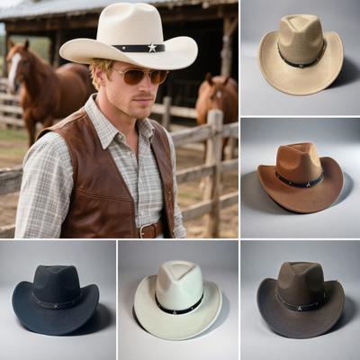 Cowboyhut für Damen Herren Breitkrempig Strand Cowgirlhut