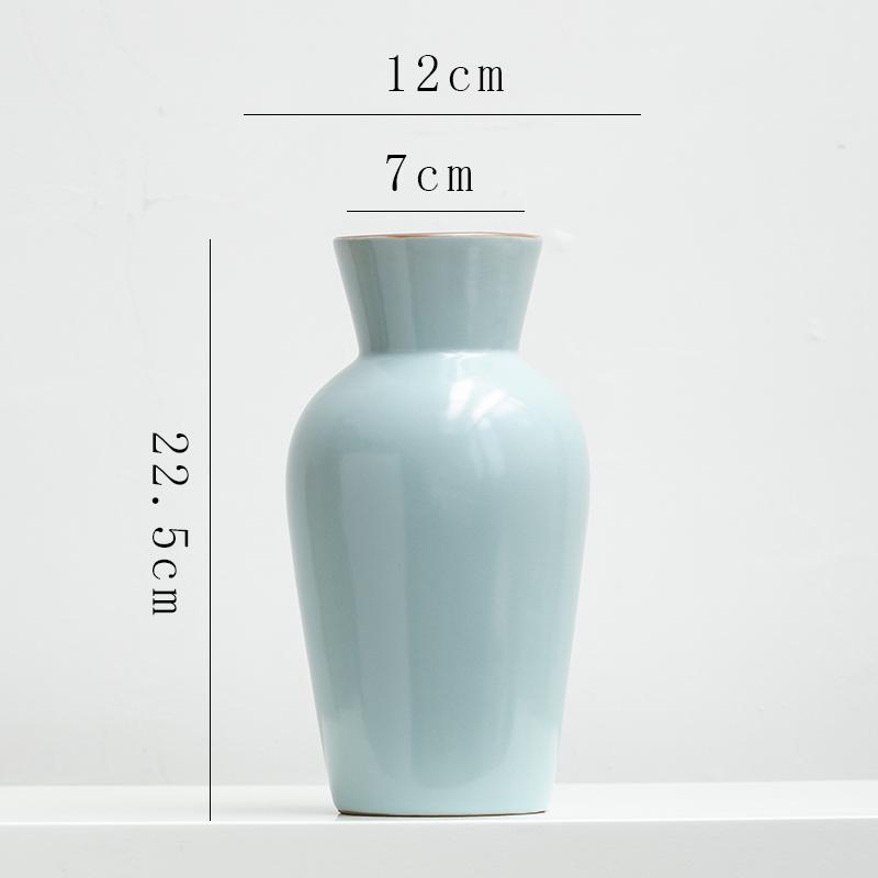 Chinese Zen Ru Kiln Ceramic Vase for Home Decor: Ideal for Living Room or Entryway Flower Arrangements and Green Plants