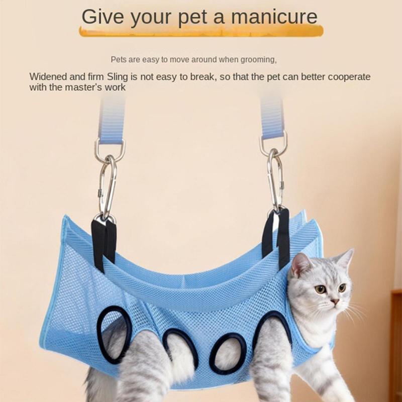 Pet Bathing Hammock Stand Foldable Dog Cat Grooming Drying Table Breathable Mesh Bath Helper for Small Pets
