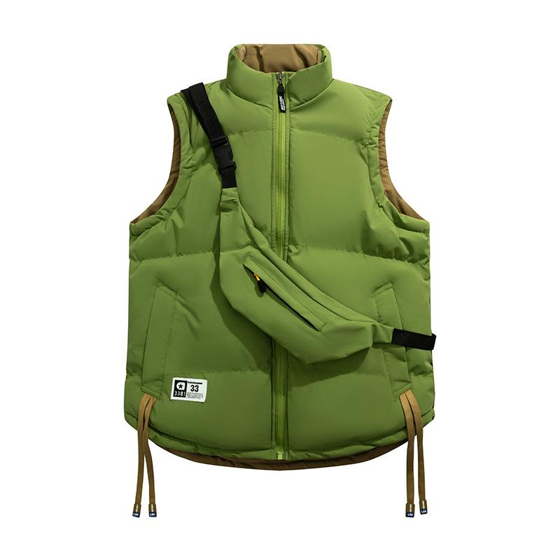 Autumn and Winter Down Cotton Vest for Boys In Winter Vest Warm Shoulders for Couples Wearing Double-sided Horse Clip Jacket