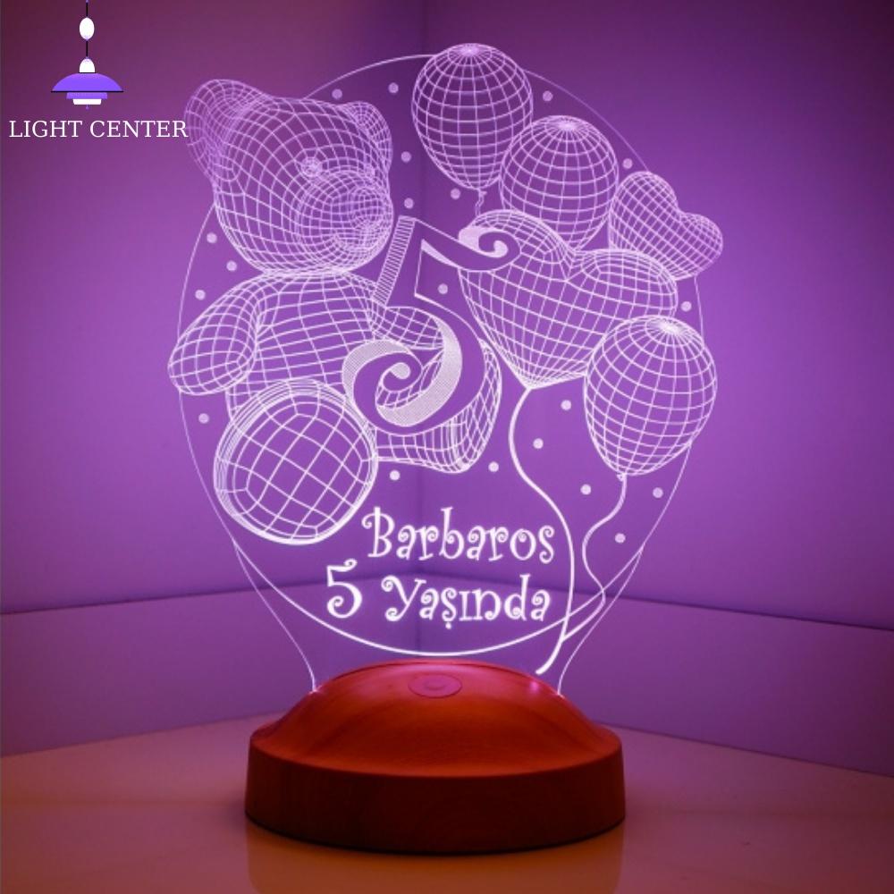 3D Customizable/ Birthday Themed Night Lamps Kids Aesthetic Room Decor Friendship Lamp Desk Decor Gift Box