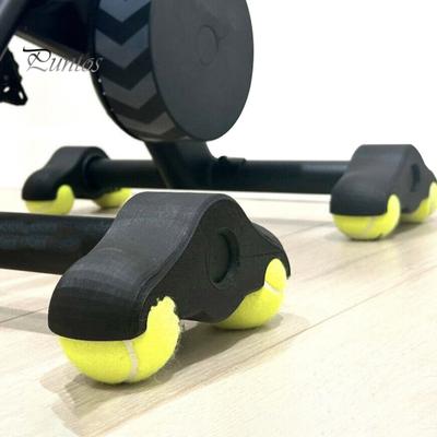 4 ks Podložky pod nohy pro sálové kolo s 8 tenisovými míčky pro Wahoo Kickr Core Fitness kolo Tlumení nárazů Protiskluzová Ochrana podlahy Cvičební kolo
