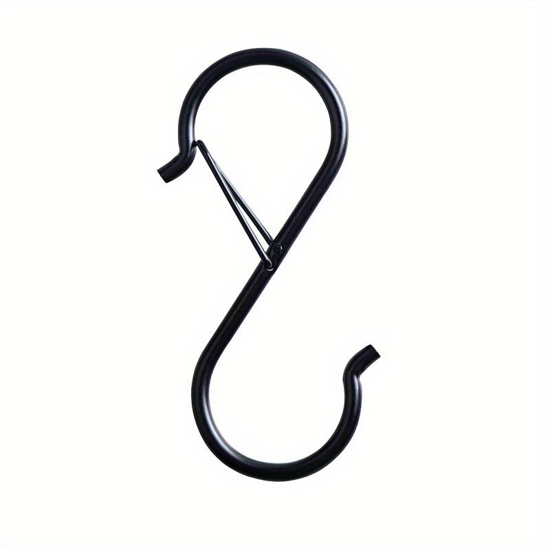 5PCS Hanging Heavy Duty S Hooks with Safety Buckle Design for Clothes Towel Plants Home Kitchen Door Closet Garden Storage