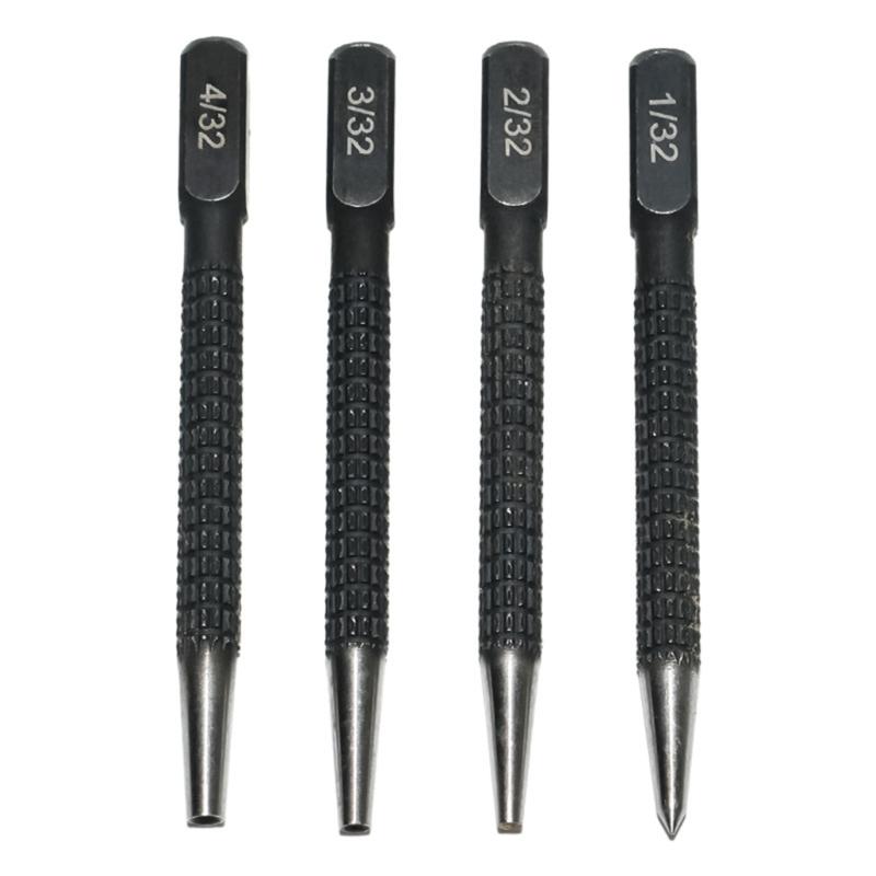 

Point Punch Locator Center Punch Nonslip Grip 1/32 , 2/32 , 3/32 , 4/32 for Stable and Secure Drilling 1