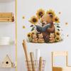 Cartoon Parent-child Bear Sunflower Bedroom Living Room Home Wall Background Beautification Decoration Wall Stickers