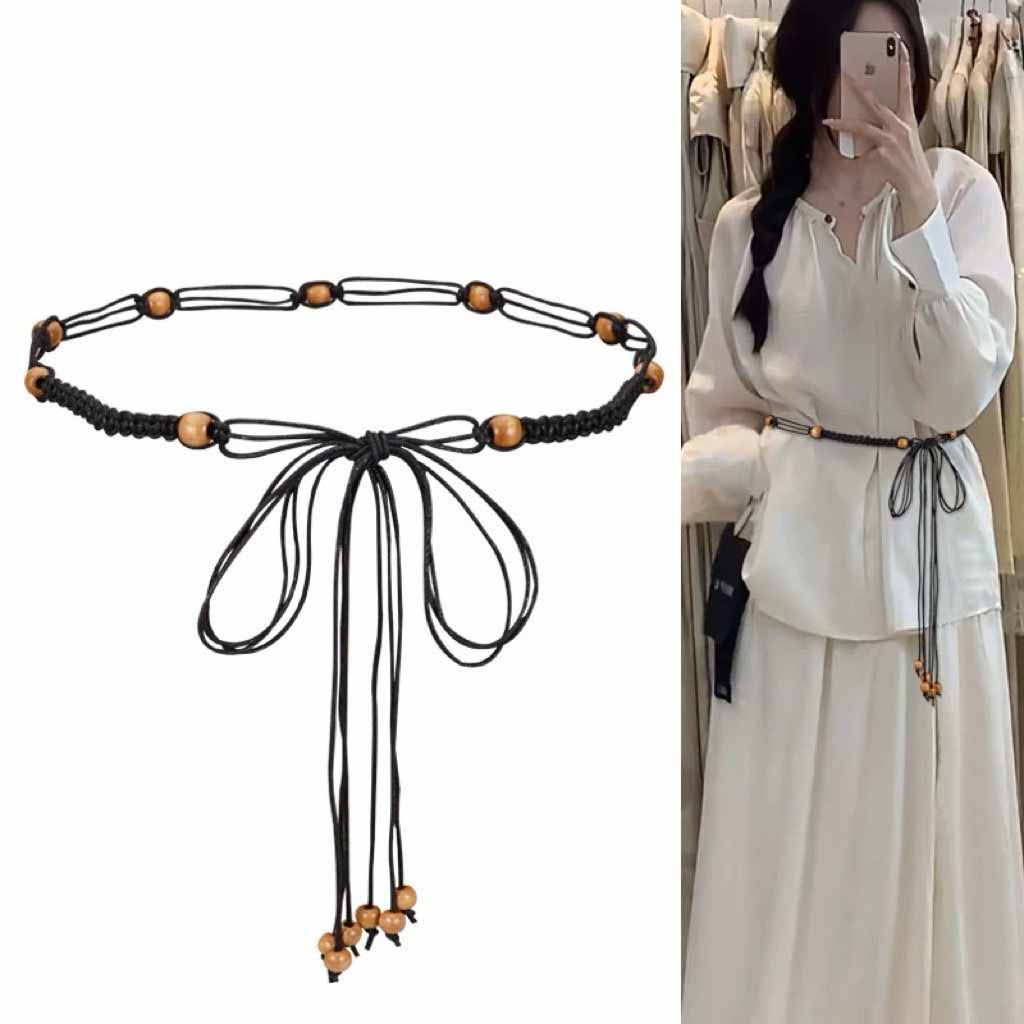 Waist Chain Accessories Women's Bohemian Ethnic Style Dress Summer Weaving Waist Rope Belt Decorative Dress Sweater