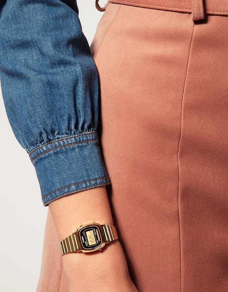 Gold Tone Digital Watch RETRO LA670WGA-1D Women's