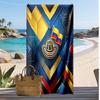 Kolumbien Fußball Print Strandtuch Schnelltrocknend Super Saugfähig Weiches Badetuch für Schwimmen Strand Reisen Fan Souvenir Geschenk