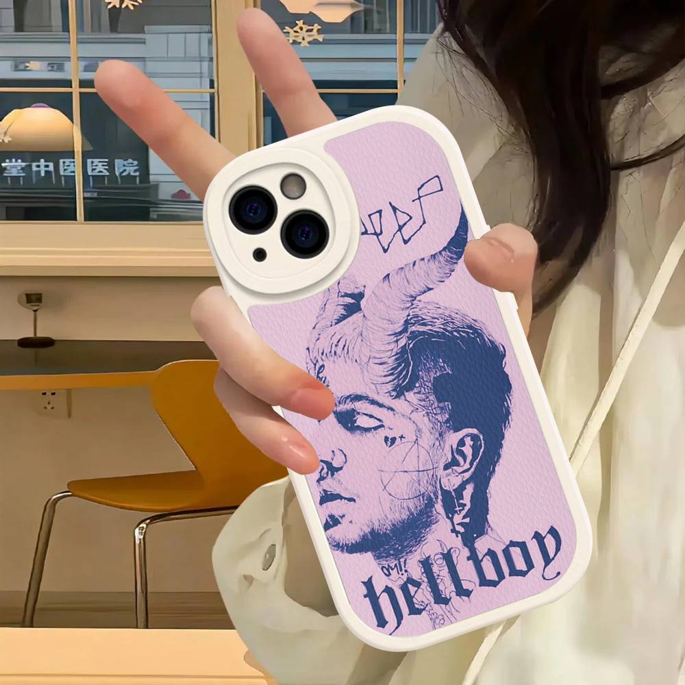 Singer Rapper L-Lil Peep Phone Case For IPhone 16 15 14 13 12 11 Pro Max Plus Leather Cover