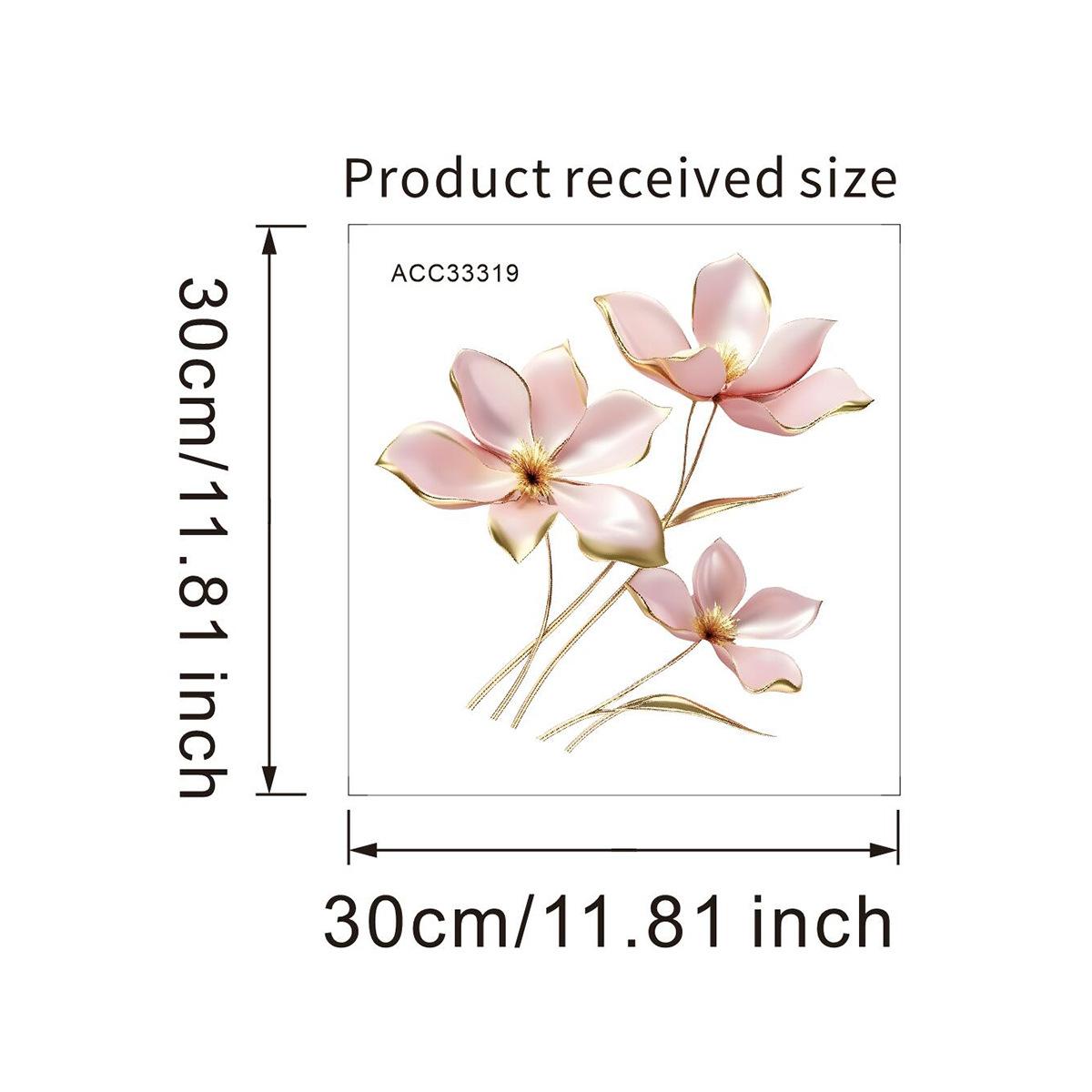 3D розовые цветочные наклейки на унитаз, объемные цветочные наклейки на стену для ванной комнаты, водостойкий съемный декор 30x30cm разноцветный