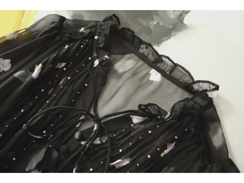 Spring/Summer 2024 Mulberry Silk Floral Dress - Temperamental Socialite Style