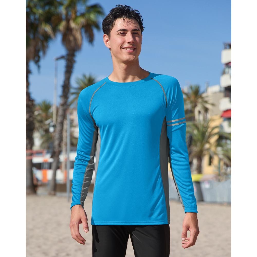CHARMLEAKS Mens UPF 50+ Long Sleeve Rash Vest Quick Dry Rash Guards Surfing Swim Shirt