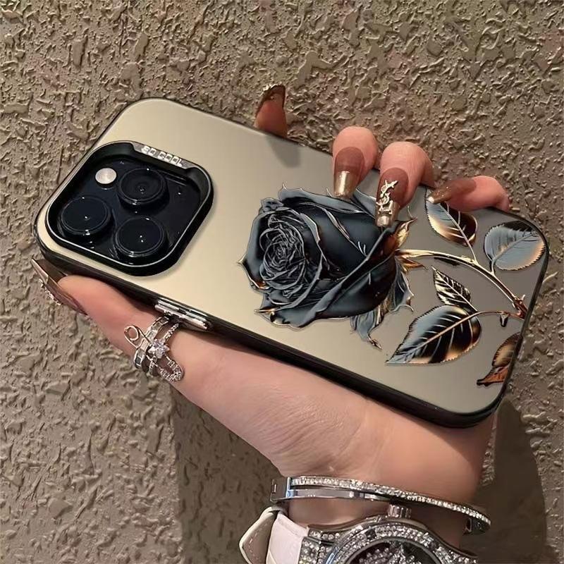 Black and Gold Rose Case for Apple IPhone 17 Pro Max, IPhone 16 Pro, and IPhone 15 Pro, Premium New Style