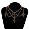 Necklace European and American, Hot-selling Cross Necklace Multi-element Trend Gothic Cross Pendant Collarbone Chain