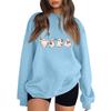 Women's Neck Long Sleeve Comfy Sweatshirt Casual Loose Fit Color Halloween Print Pullover