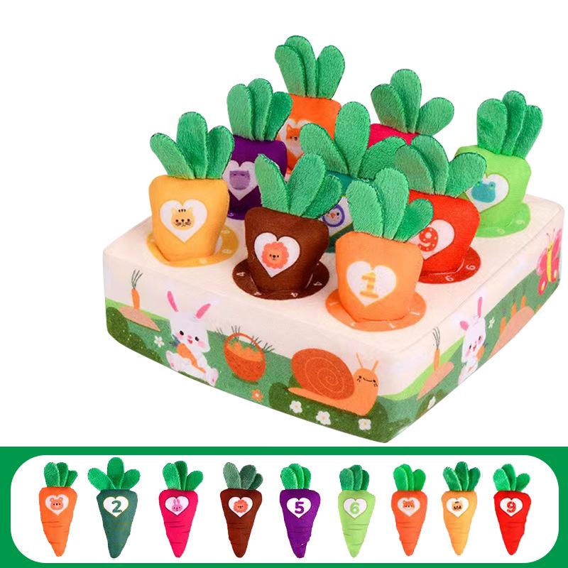 Baby Carrot Harvest Game Montessori Toy Pull Turnip Toddler Motor Skills Training Tissue Box Toys For Children