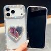 Diamond Frame Glitter Clear Phone Case For Iphone 16 Plus 15 14 13 Pro Max 16e 16promax 15promax 3D Love Heart Mirror Holder