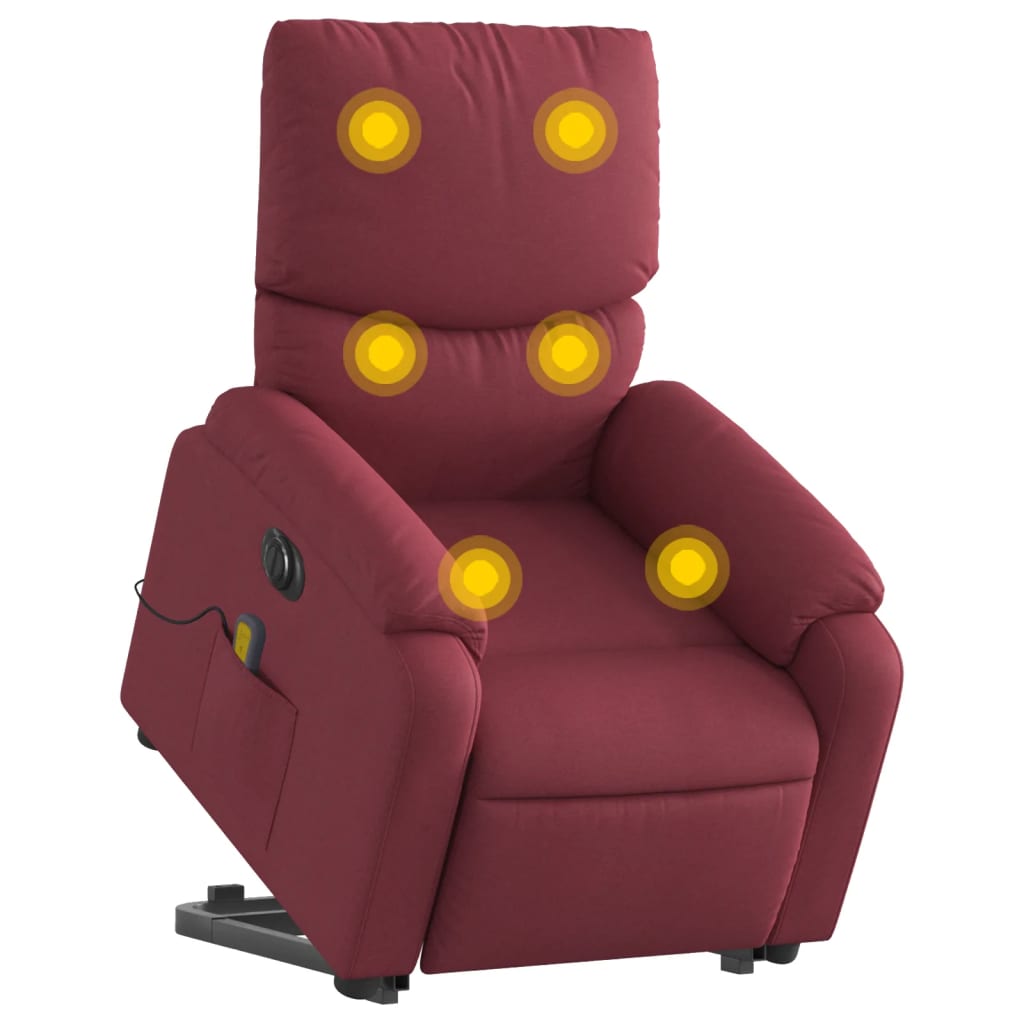 Vidaxl Lift-Up Massage Chair, Electric, Reclining, Red