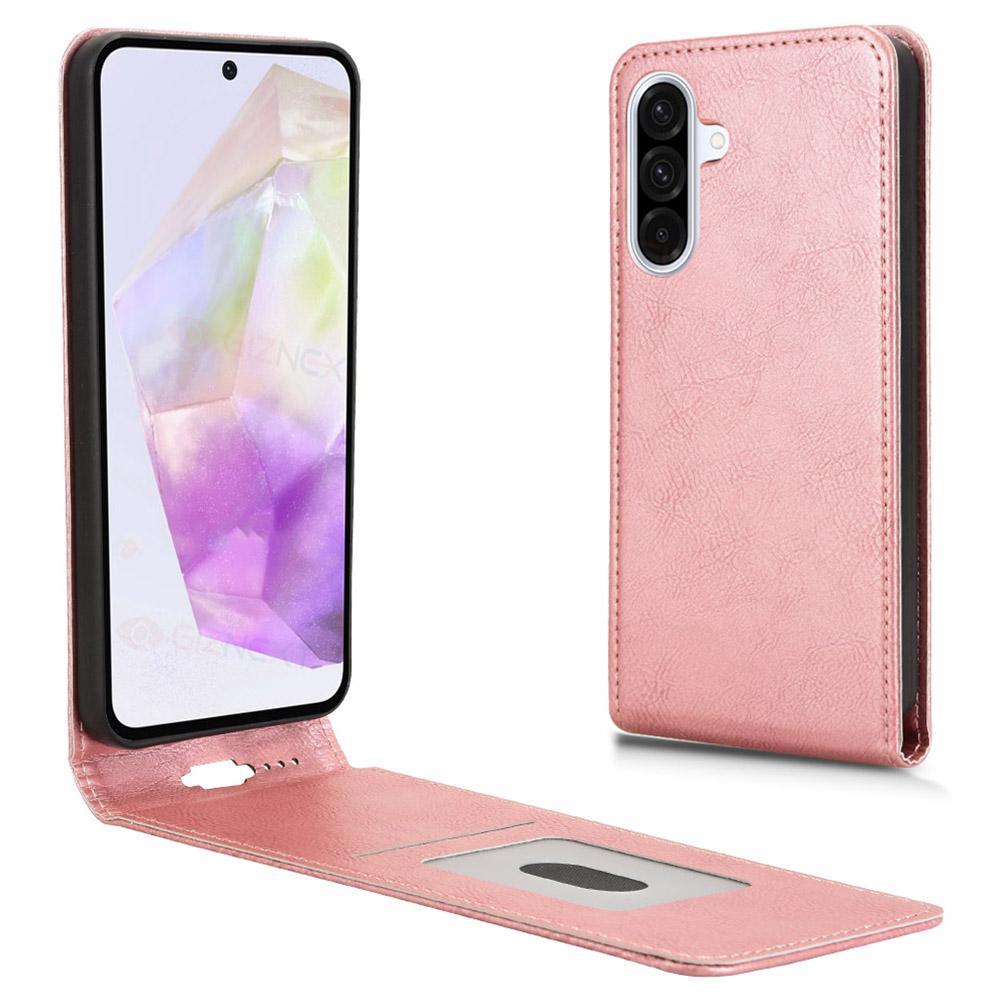 Etui dla Samsunga Galaxy A56 5G z przegródką na karty, magnetyczne, skórzane etui na telefon z klapką pionową