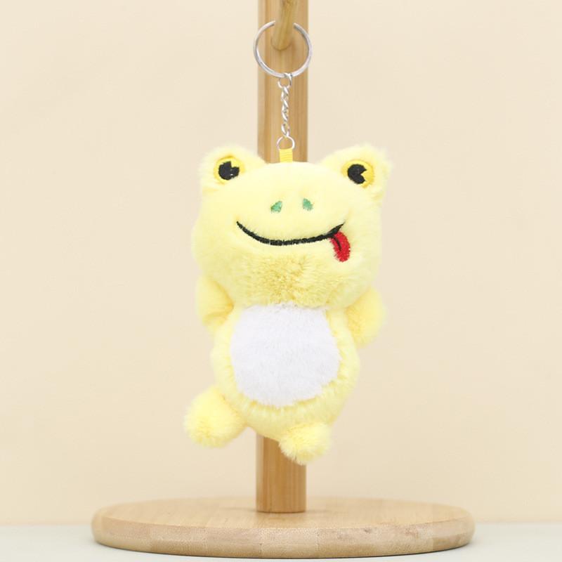 Cute Green Frog Plush Toy Keychain Short Plush Stuffed Animal For Bags And Weddings