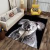 Entzückender Koala auf schwarzem Hintergrund, geeignet als rutschfeste Matte für das Wohnzimmer oder Schlafzimmer Sofa
