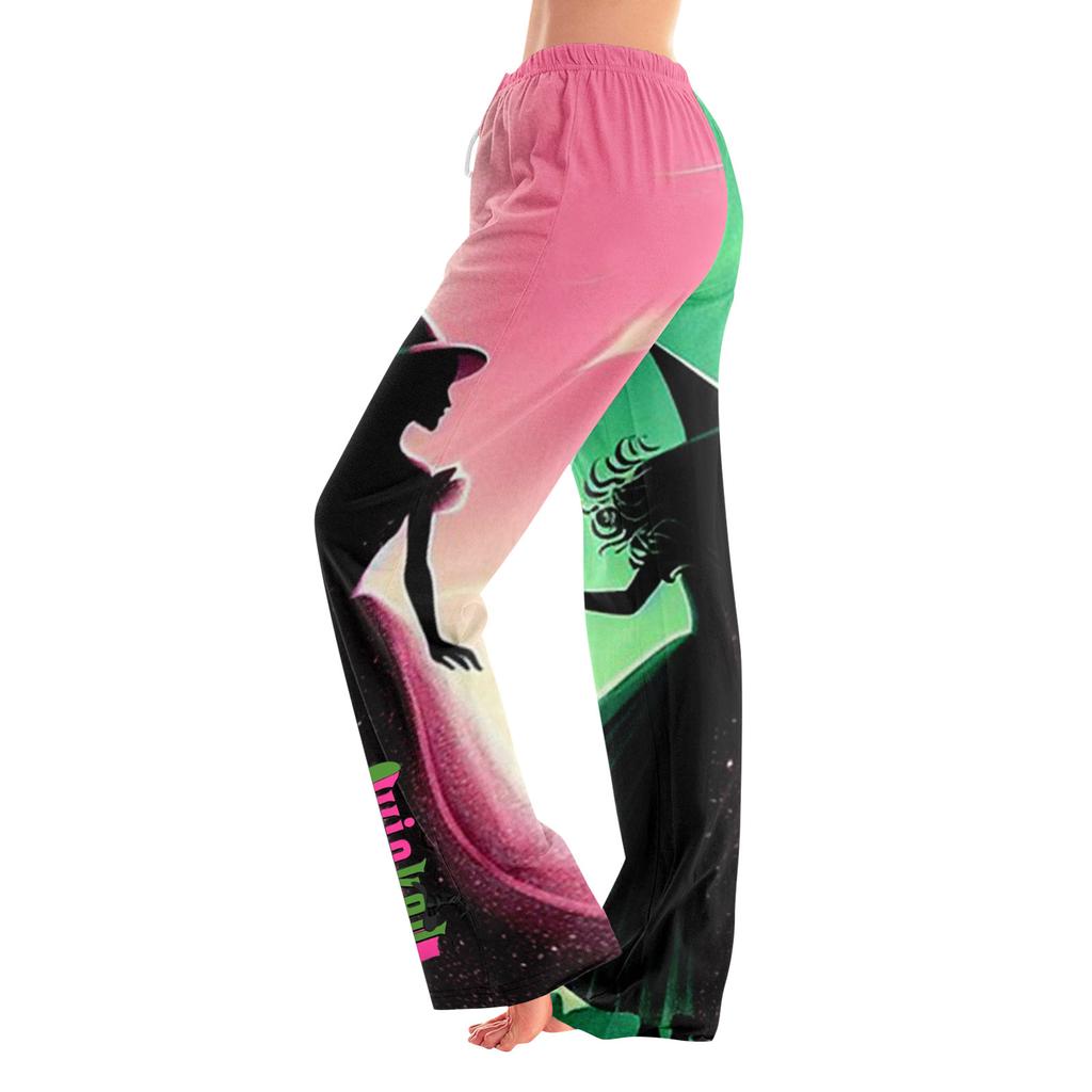 Damen Pyjamahose Nachtwäsche Lässige Hose mit Kordelzug und elastischer Taille Bequeme gerade lockere Yogahose