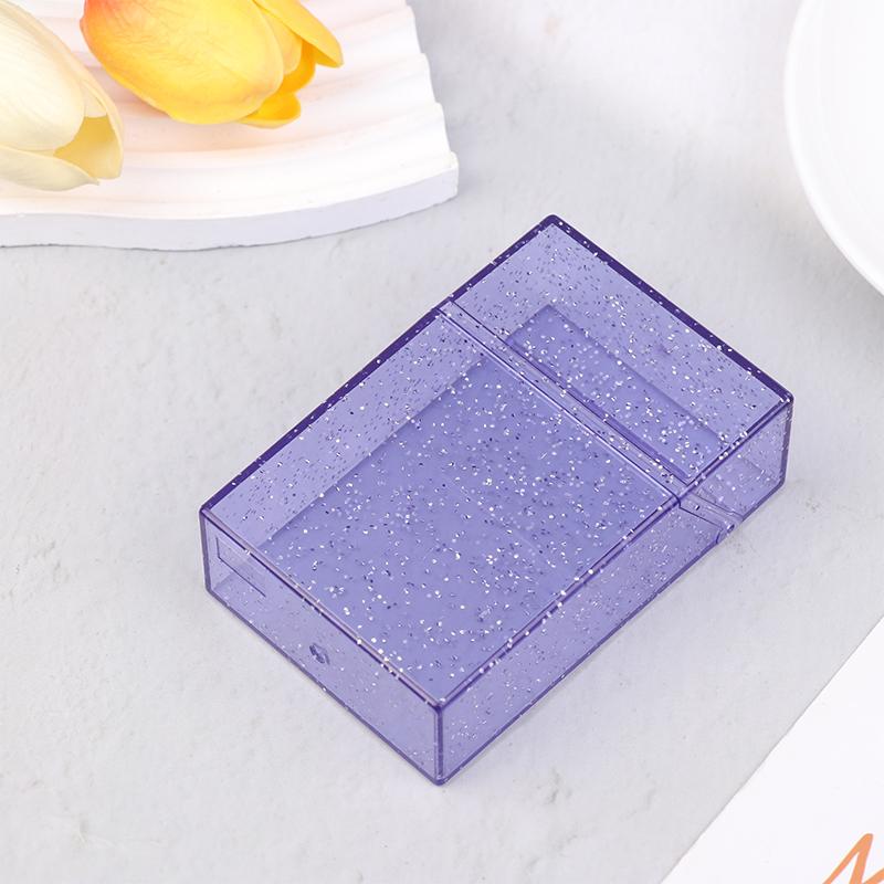 Clear Glitter Small Storage Box Kpop Photo Mini Card Holder Flip Lid Photo Case Small Stationery Card Holder Organizer