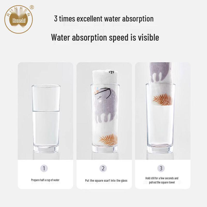 Runben Šestivrstvá dětská gázová osuška z čisté bavlny - Kojenecký hadřík na mytí a bryndáček