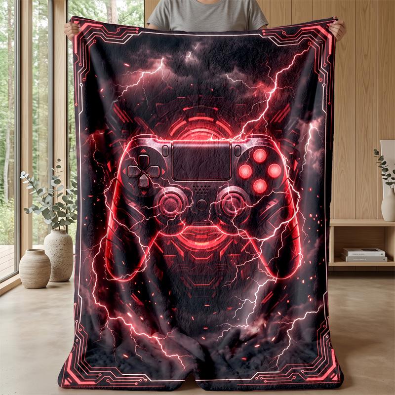 Gaming Controller with Colorful Splatter Theme blanket Lightweight Warm Flannel Blanket Decorative Throw Blanket for Home Decoration