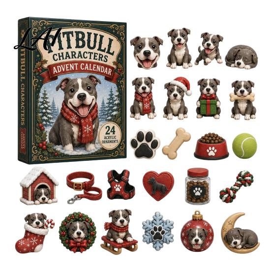 Interactive Holiday Game Animal Advent Calendar 2026 2D Christmas Countdown Box with Collectable Ornament Acrylic Dog Pendants Festive Tree Hanging
