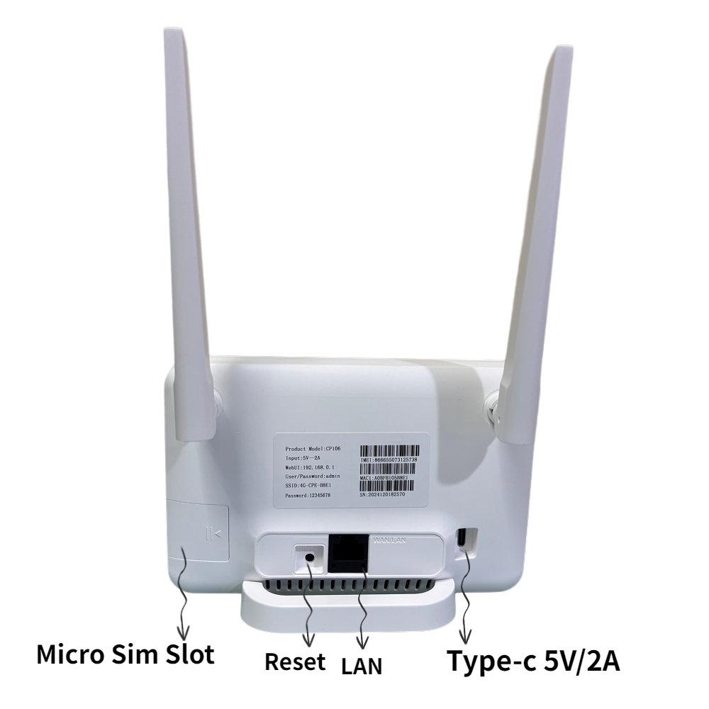 CP106 4G CPE Router: Wireless Card Slot, Mobile Network Router, WiFi Sharing.