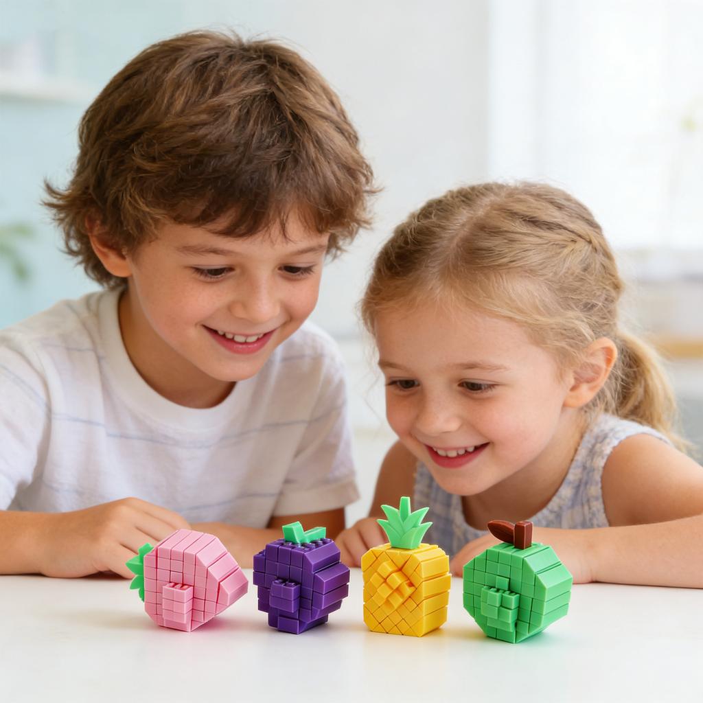Fruit Shaped Puzzle Toy 3D Cube Brain Teaser Educational Block Game for Kids and Adults Novelty Shape Design for Cognitive Development