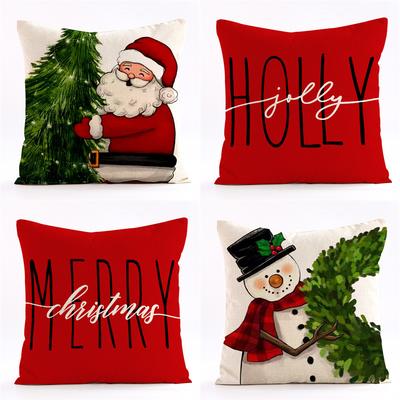 Santa Claus Christmas Snowman Pillow Cover Home Decoration Cushion Sofa Cushion Cover