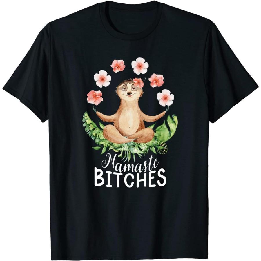 Funny Yoga Namaste Bitches Quote for Sloth Lover T-Shirt, Long Sleeve Shirt, Sweatshirt, Hoodie S разноцветный