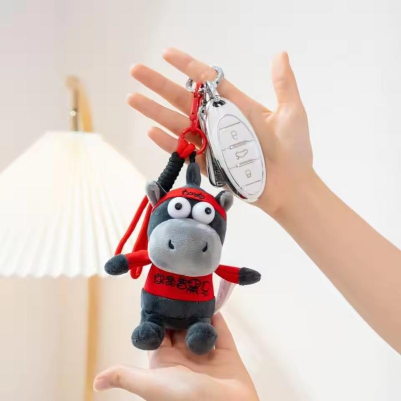 Mjuk Bokstav Mörk Häst Nyckelring Nyårs Tecknad Häst Hänge Roliga Prydnader Stjärntecken Häst Nyckelring Festlig Dekoration