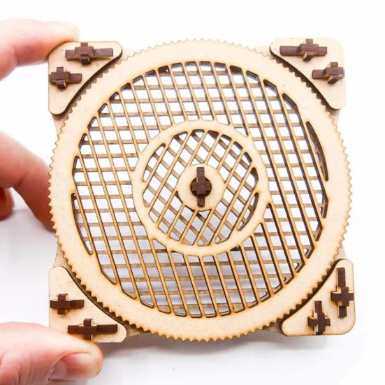 1/4Pcs Wooden Kinetic Coasters Farmhouse Rustic Heat-resistant Coffee Mug Cup