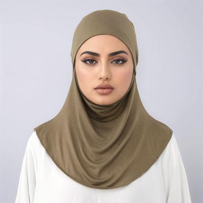 Muslim Woman Jersey Hijab Face Cover Solid Headscarf Turban Islam Shawls And Wraps Multifunction Plain Instant Woman Hijabs