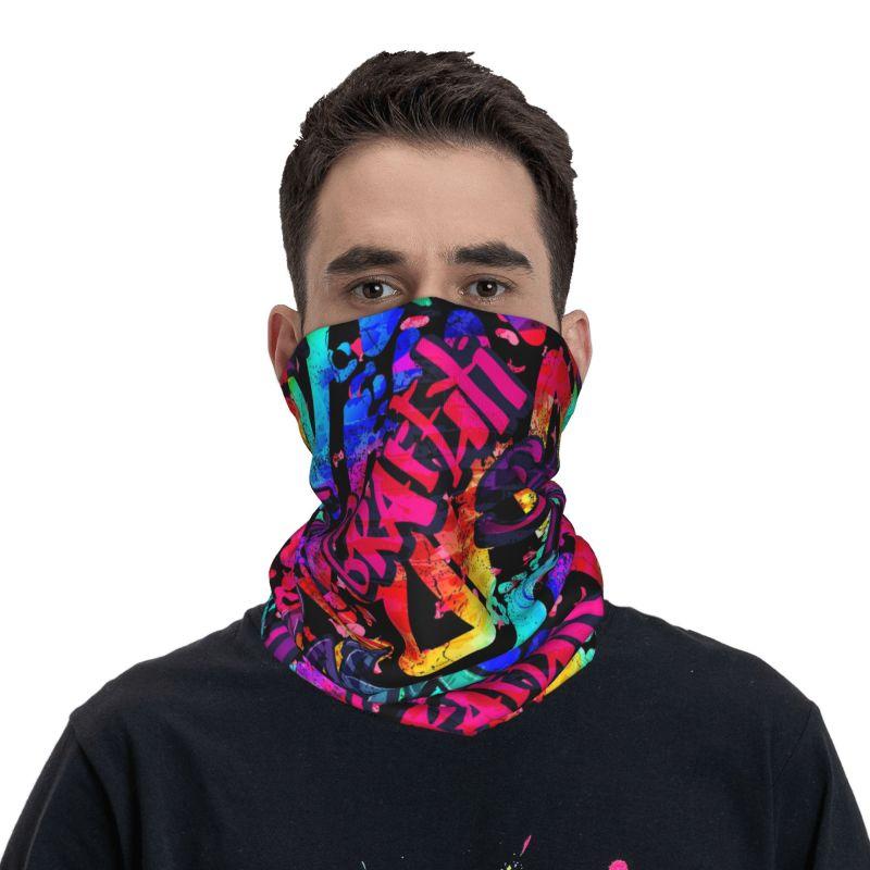 Neon Graffiti Kunst Druck Bandana Nackenwärmer Unisex Wandern Camping Reiten Schlauchmaske Schal Motorrad Gamasche Gesichtsbedeckung Stirnband