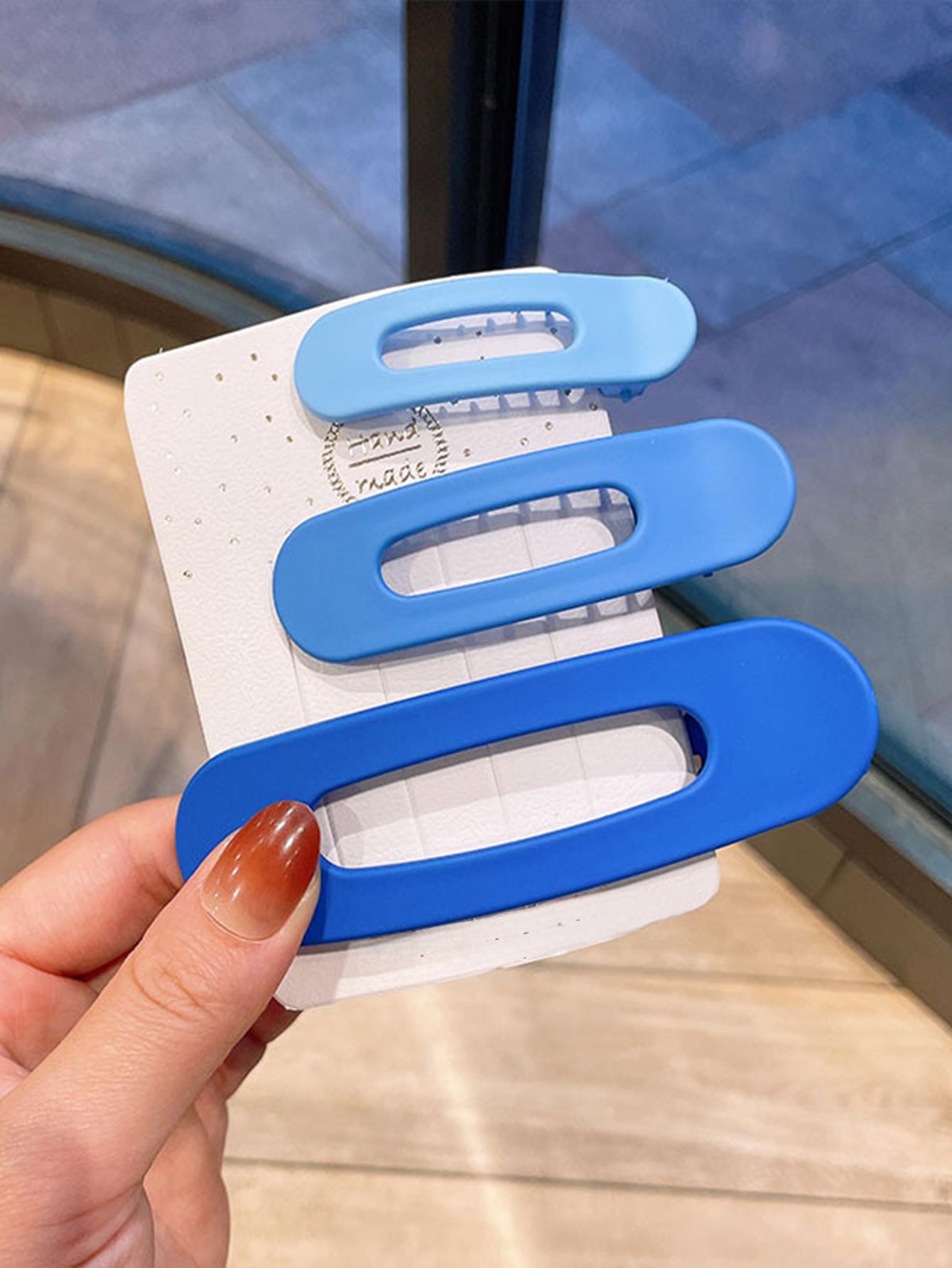 

3 Pcs Fashion Dopamine Hollow Oval Hairpins For Women Girls Party Hair Accessories