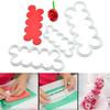 3 pcs. Plastic Cake With Rose Flower Cream Liqueur Sugarcraft Casting Mold Decoration