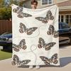 1PC Butterfly PrintOutdoor Flannel Blanket - Soft Plush Decor for Picnics, Camping, Bedroom, Playroom, Office, or Lunch Break 1282A