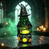Mysterious Halloween Atmosphere Lights Witch Cauldron Lamp Figurine, Resin Scary Witches Lighted-Up Creepy Haunted House Props Cauldron, Festival