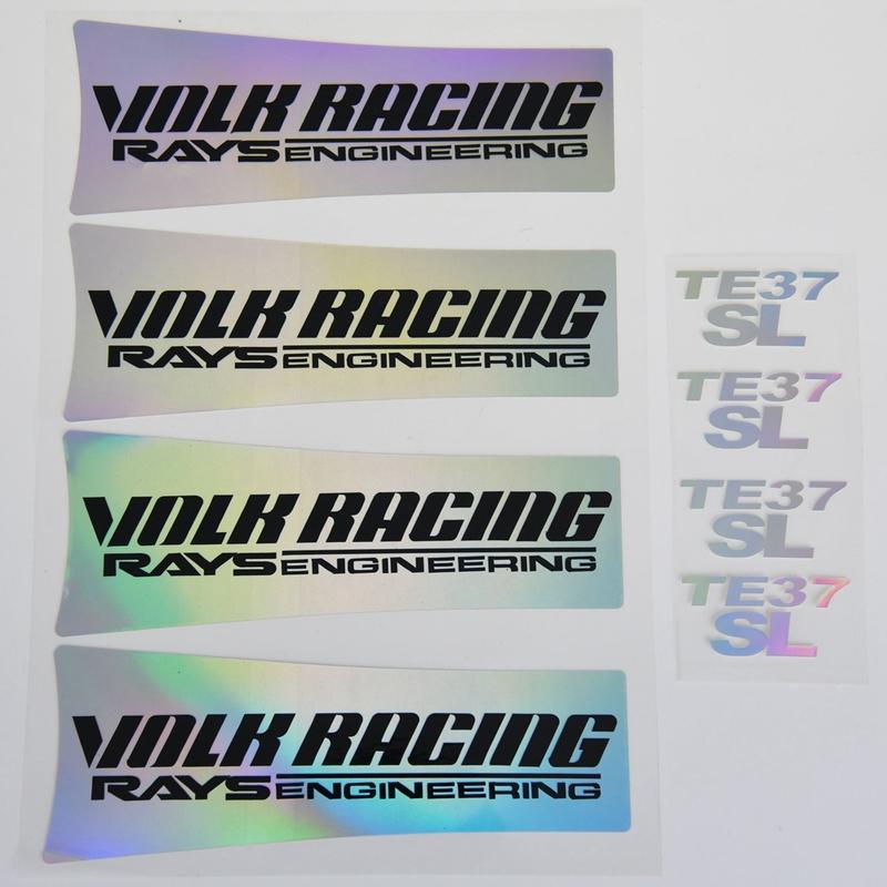 Wholesale JDM Car Wheel Stickers VOLK RACING RAYS TE37SL Fluorescent & Reflective TE37 SL Sport Rim Sticker Decal Accessories
