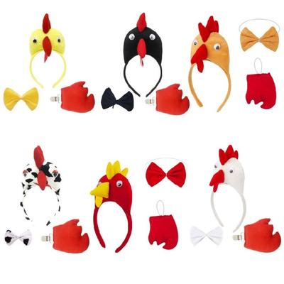 Adults Kids Turkey Headband Bowtie,Turkey Tail Thanksgiving Turkey Costume Accessories Cosplay Halloween Costumes Gift