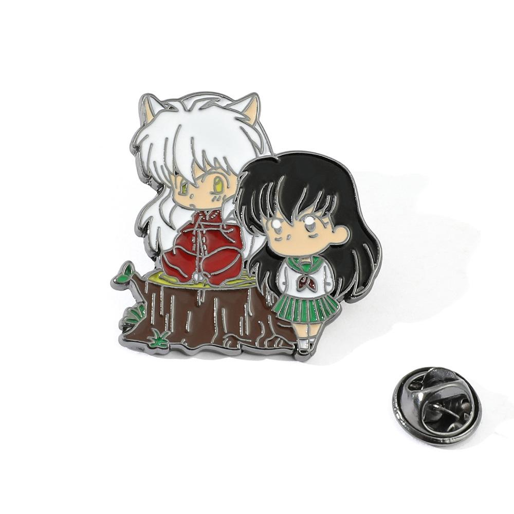 Stylish Japanese anime, cute Inuyasha and Nipporo Govi metal brooch jewelry