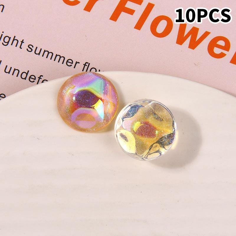 10pcs Glitter Geometry Rounds Cabochon Beads for Crafts DIY Resin Art Flatback Jewelry Making Embellishments