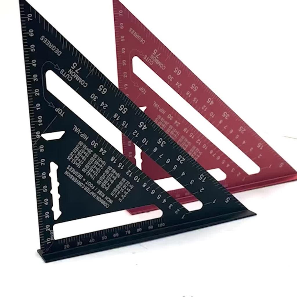 New 7 Inch Triangle Ruler Measurement Tool Carpenter Tools Inch Metric Angle Ruler Speed Square Woodworking Tools