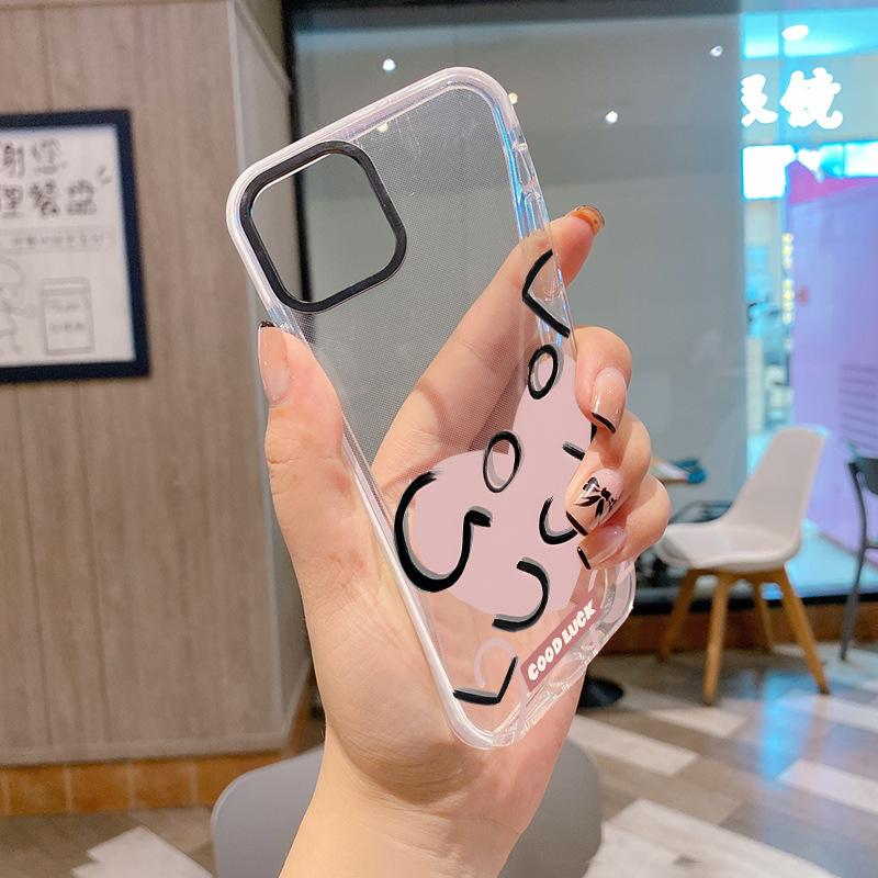 Foreign Trade Explosion Transparent Mobile Phone Case Iphone13 English Love Mobile Phone Case Apple 17pm Anti-drop Heat Dissipation Soft Case
